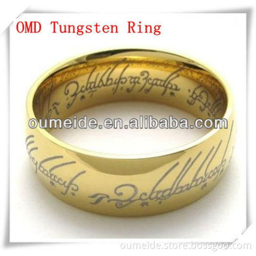 18k gold plated domed simulated tungsten rings